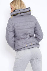 Grey Padded Coat - Zara-Coats