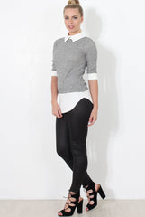 Grey Panel Top - Jessey-Tops