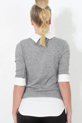 Grey Panel Top - Jessey-Tops