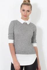 Grey Panel Top - Jessey-Tops