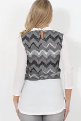 Grey Panel Top - Orlah-Tops