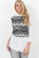 Grey Panel Top - Orlah-Tops