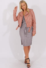 Grey Pleated Tie Waist Midi Dress - Drew-Dresses