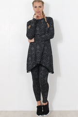 Grey Print Loungewear Set - Haylee-Loungewear