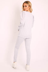 Grey Puff Sleeve T-shirt Co-ord - Paula-Co-ords