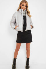 Grey Puffer Coat - Alyssa-Coats