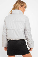 Grey Puffer Coat - Alyssa-Coats