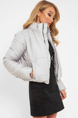Grey Puffer Coat - Alyssa-Coats