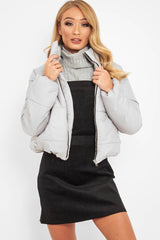 Grey Puffer Coat - Alyssa-Coats