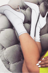 Grey Reflective Pointed Sock Boot - Kalysta-Boots