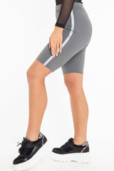 Grey Reflective Stripe Side Cycling Shorts - Betty-Shorts