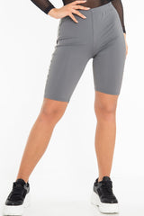Grey Reflective Stripe Side Cycling Shorts - Betty-Shorts