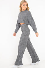 Grey Rib Jersey Loungewear Co-Ord Set - Emsley-Co-ords
