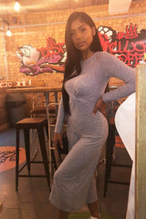 Grey Rib Twist Front Culotte Jumpsuit - Elexis-Jumpsuits