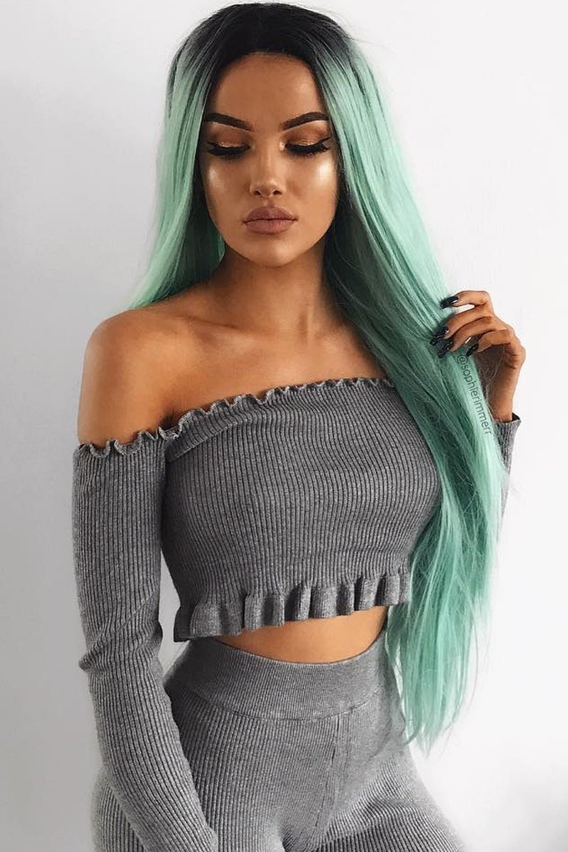 Grey Ribbed Knit Co-ord - Luna-Co-ords