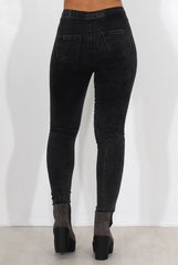 Grey Ripped Knee High Waisted Jeans-Talia-Jeans