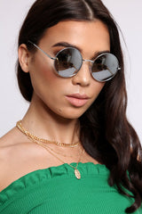 Grey Round Nose Bridge 90's Sunglasses - Calyn-Sunglasses