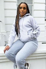 Grey Ruched Sleeve Oversized Hoodie - Dezi-Hoodies