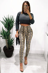 Grey Ruffle Hem With Stripe Trim Chunky Knit Crop Jumper - Alannah-Crop Jumper