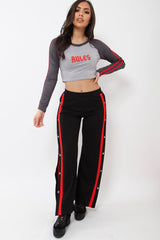 Grey Rules Contrast Sleeves Crop Top - Cora-Crop Tops