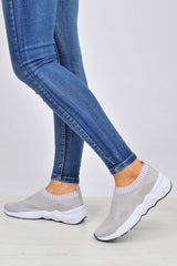Grey Runner Sock Trainers - Kannon-Trainers