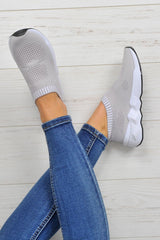 Grey Runner Sock Trainers - Kannon-Trainers
