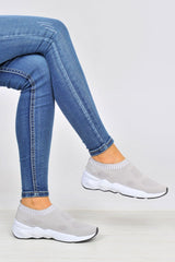 Grey Runner Sock Trainers - Kannon-Trainers