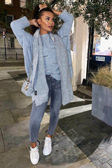 Grey Scallop Hem Knit Jumper - Elyssa-Jumper