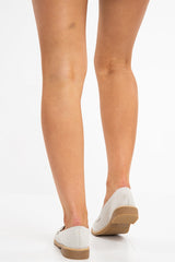 Grey Shimmer Snake Effect Front Loafers - Tammy-Flats