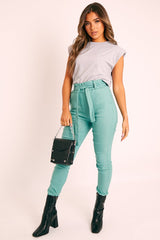 Grey Shoulder Pad Oversized T-shirt - Amzie-T-shirt