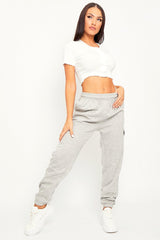 Grey Side Cargo Pocket Joggers - Chantel-Joggers