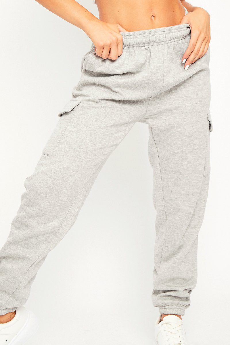 Grey Side Cargo Pocket Joggers - Chantel-Joggers