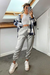 Grey Side Cargo Pocket Joggers - Chantel-Joggers