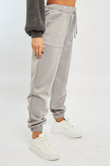 Grey Side Pocket Scuba Joggers - Lallie-Joggers