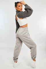 Grey Side Pocket Scuba Joggers - Lallie-Joggers