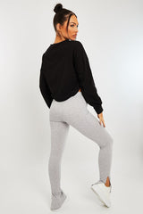 Grey Side Split Leggings - Oliviah-Leggings