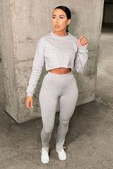 Grey Side Split Leggings - Oliviah-Leggings