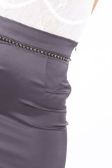 Grey Skirt with Bead Trim - Kathleen-Skirts