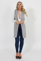 Grey Sleeveless Blazer - Heidi-Blazers