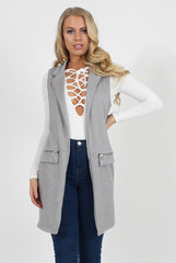 Grey Sleeveless Blazer - Heidi-Blazers