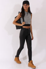 Grey Sleeveless Cropped Hoodie - Titania-Hoodies