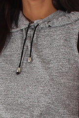 Grey Sleeveless Cropped Hoodie - Titania-Hoodies