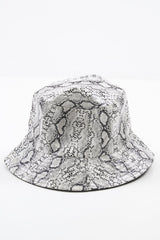 Grey Snake PU Bucket Hat - Landon-Hats