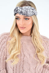 Grey Snake Print Head Band - Camoni-Accessories