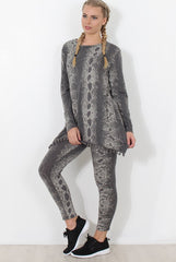 Grey Snakeskin Loungewear - Claudia-Loungewear