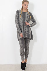 Grey Snakeskin Loungewear - Claudia-Loungewear