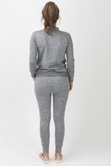 Grey Soft Cut Out Choker Neck Tracksuit - Lily-Tracksuits