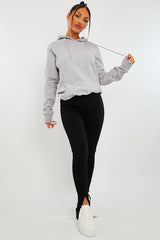 Grey Soft Fleece Hoodie - Maia-Hoodies