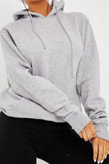 Grey Soft Fleece Hoodie - Maia-Hoodies