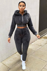 Grey Soft Teddy Leggings - Evani-Leggings